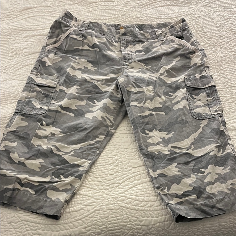 Carhartt Gray Camouflage Relaxed Fit Shorts